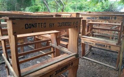 Juaboso-Bia forestry commission supplies desks to three districts
