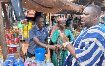 Hon. DCE Conducts District-Wide Tour of Market Centres to Support Local Traders and Boost Economic Growth